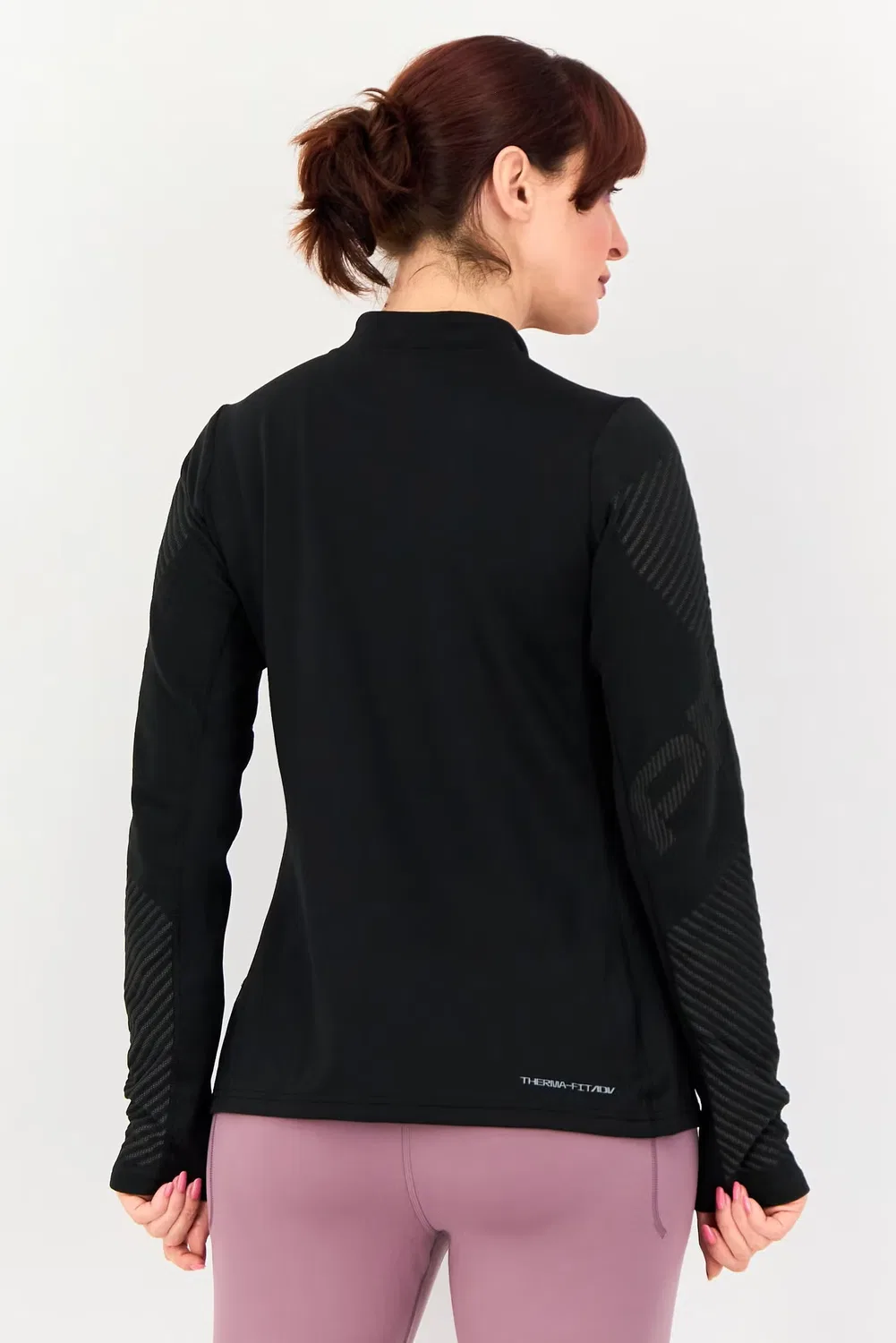 Лонгслив утепленный с длинным рукавом Therma Fit Nike, черный — фото 3