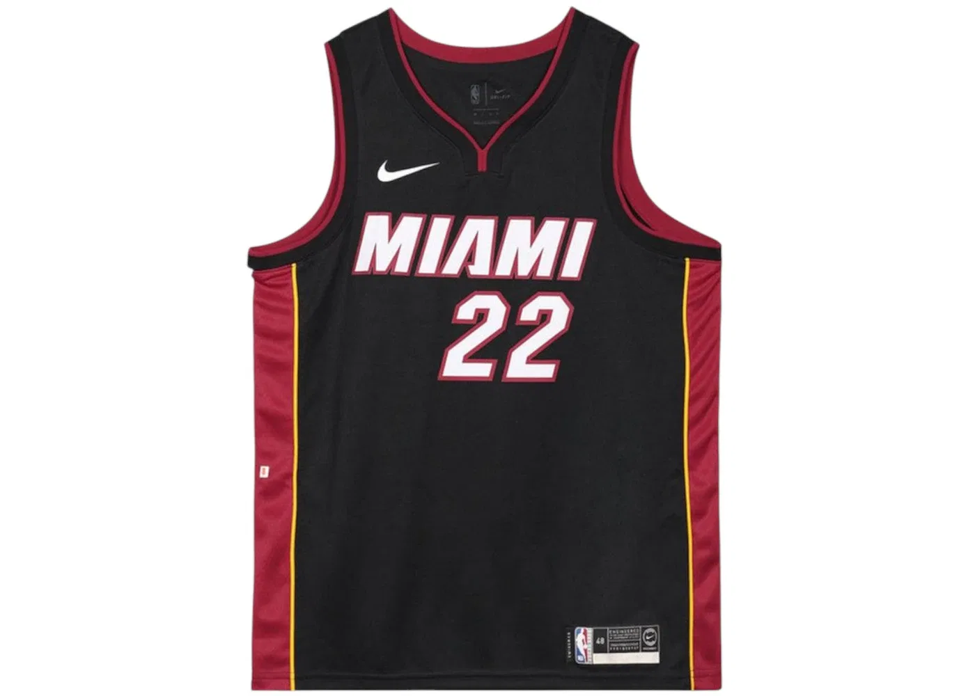 Мужская баскетбольная джерси Jimmy Butler 22 Icon Edition Swingman Nike, Black/Tough Red