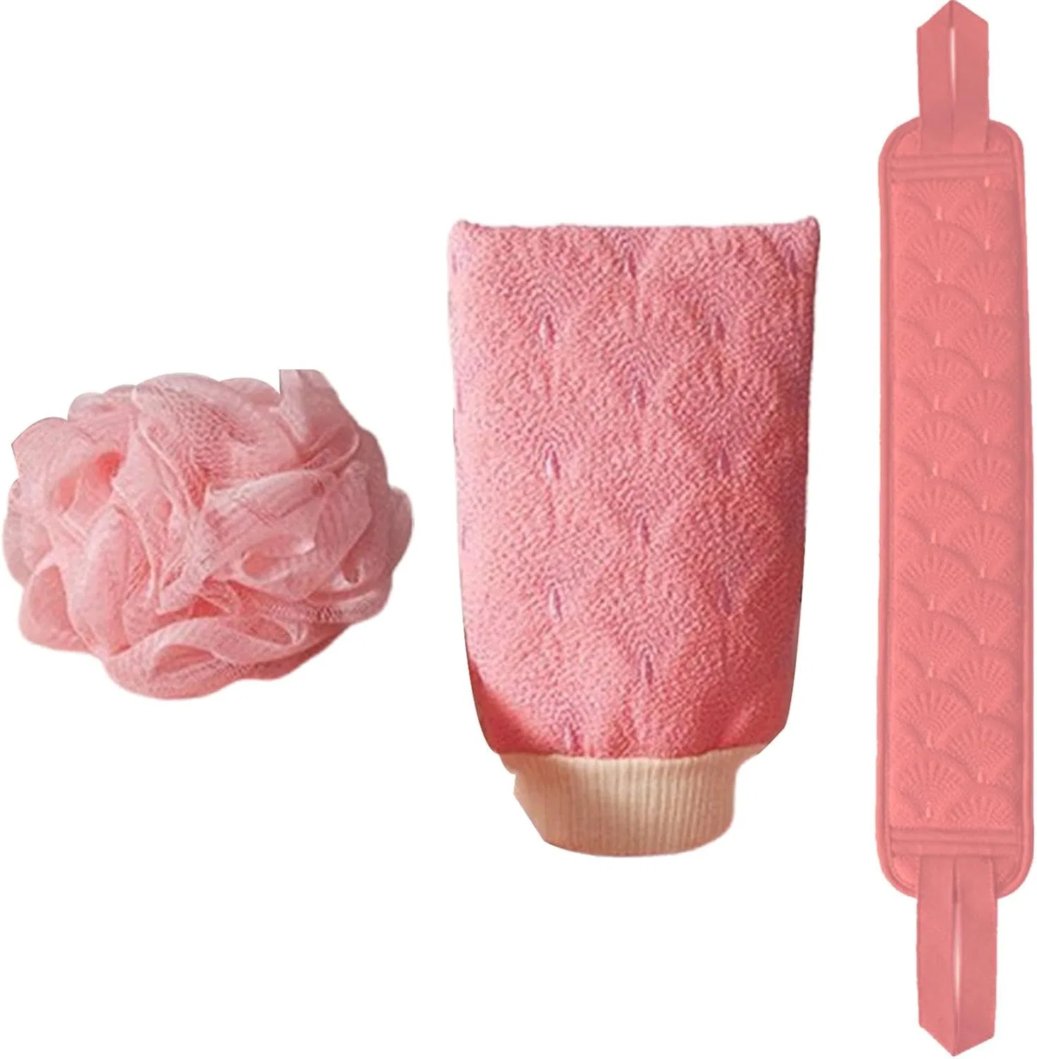 Generisch Набор скрабберов для спины, 3 шт, Rose