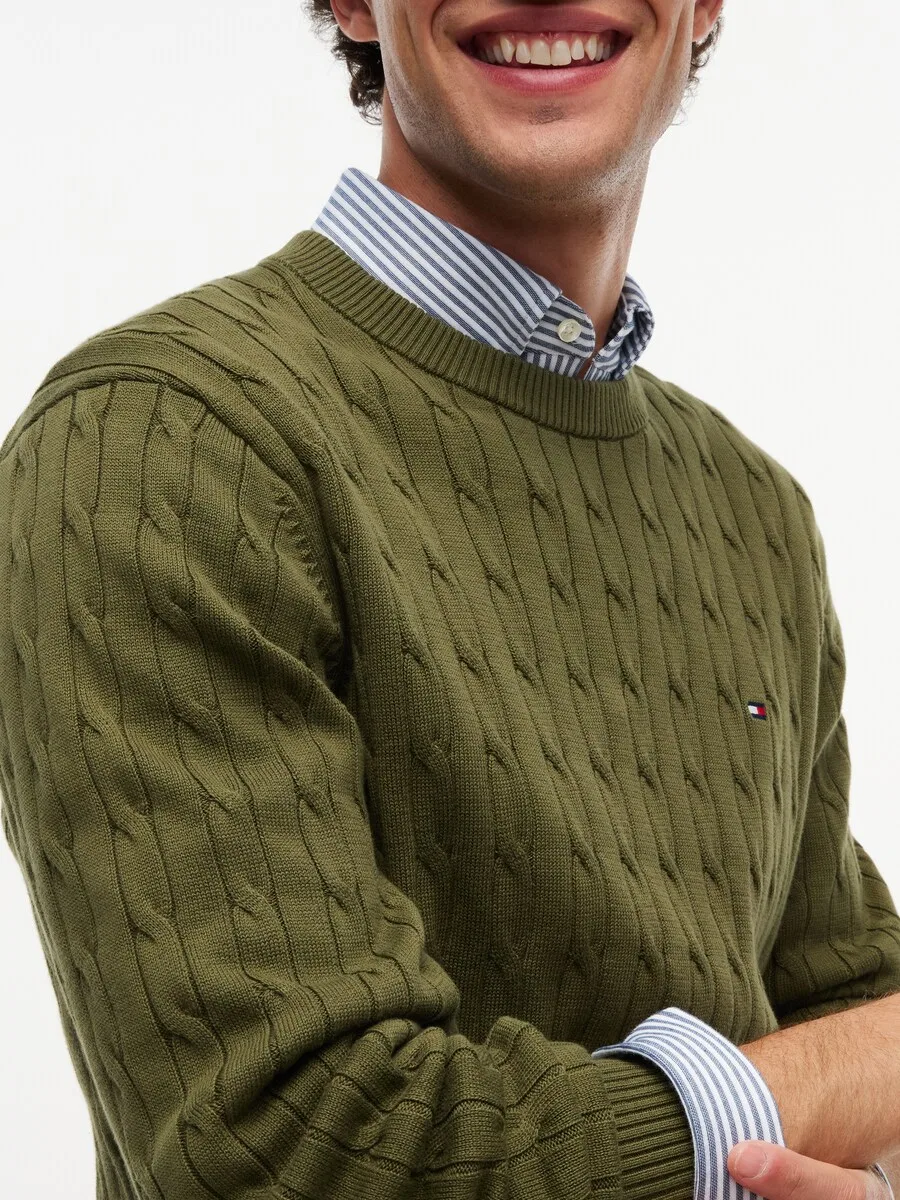 Свитер TOMMY HILFIGER 'Classic' оливкового цвета — фото 3
