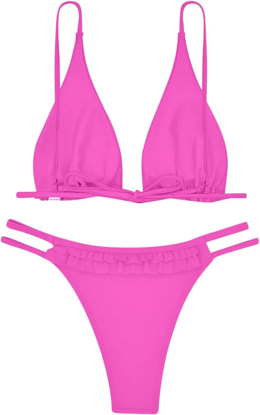 Женский бикини-топ с чашечками push-up, Hot Pink