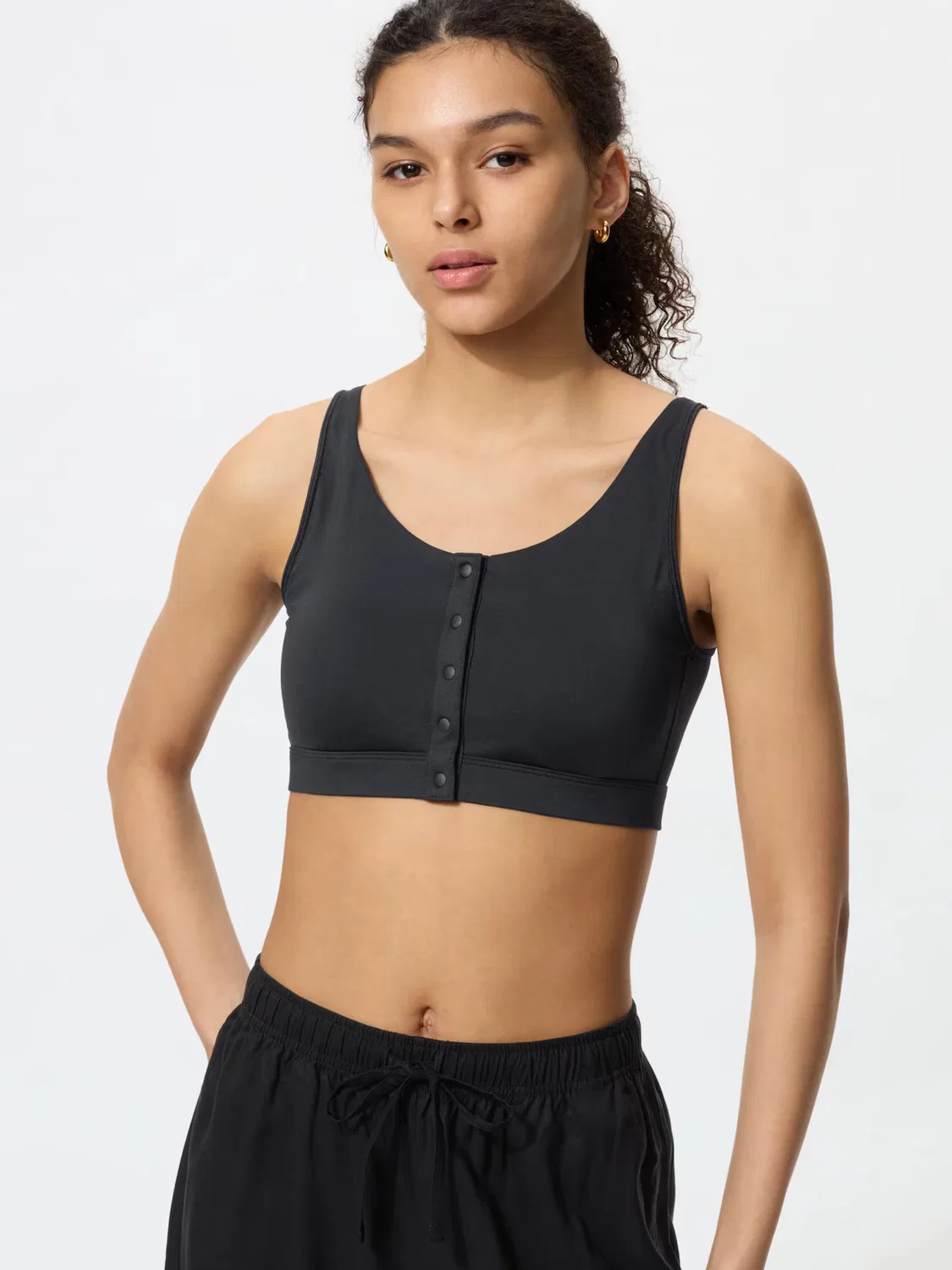 Бюстгальтер Uniqlo Airism, с застежкой спереди, черный