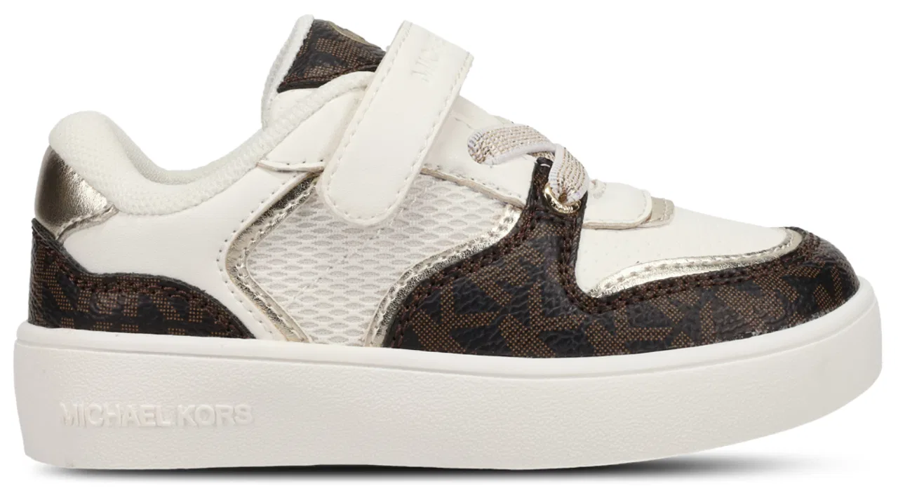 Кроссовки для девочек Jem Rumi Michael Kors, цвет White/Brown Monogram