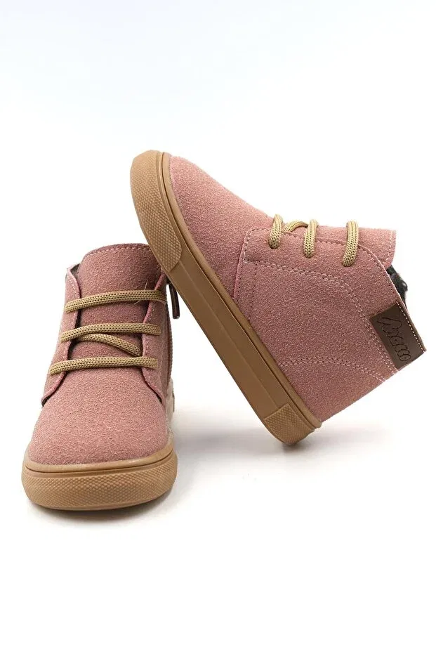 Детские ботинки для девочек на шнуровке Dusty orthopedic zip-up lace-up girls-boys kids boots shoes Generic Brands, Powder — фото 2
