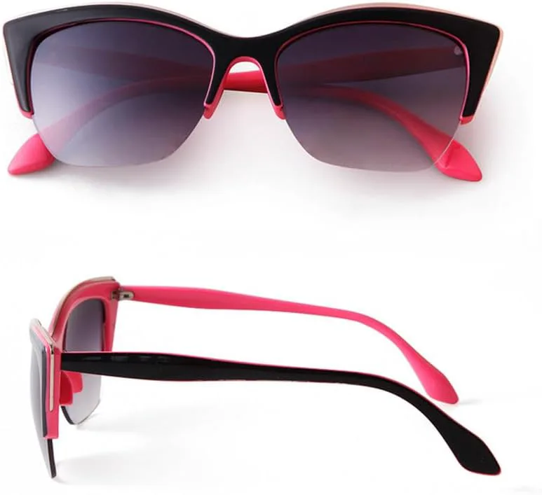 

Винтажные женские солнцезащитные очки «кошачий глаз», полуободковые, модные очки для мужчин и женщин, унисекс, защита от УФ-излучения UV400 HVTVTLA, C6 Blue