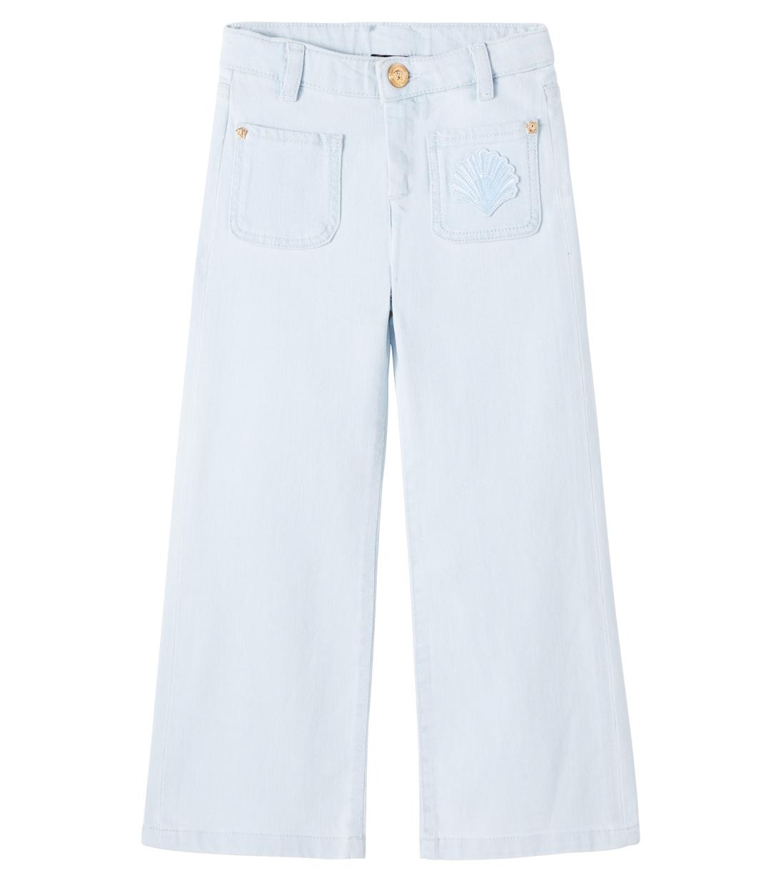 

Вышитые джинсы Versace Kids, светло-синий