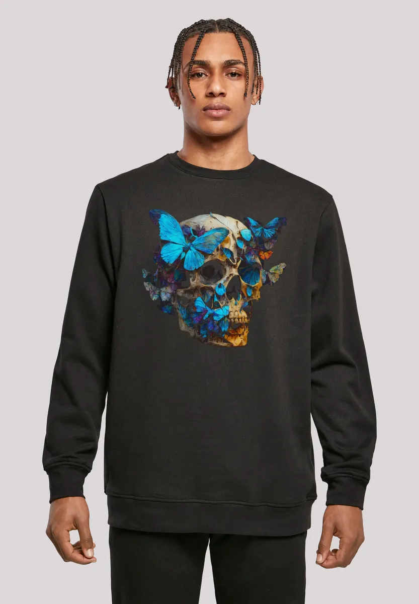 

Толстовка F4NT4STIC "Butterfly Skull CREW", принт, черный