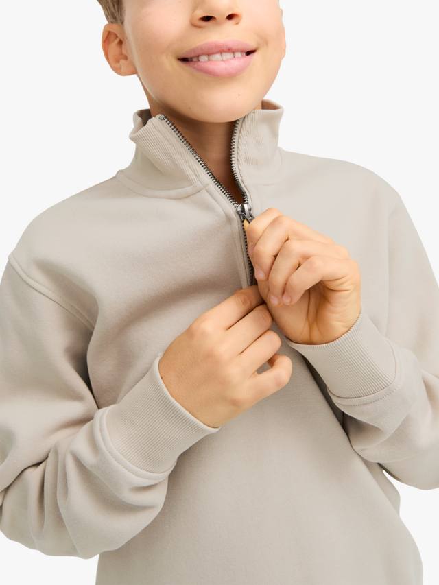 Детский полу-зип Bradley из хлопковой смеси Jack & Jones, Moonbeam — фото 3