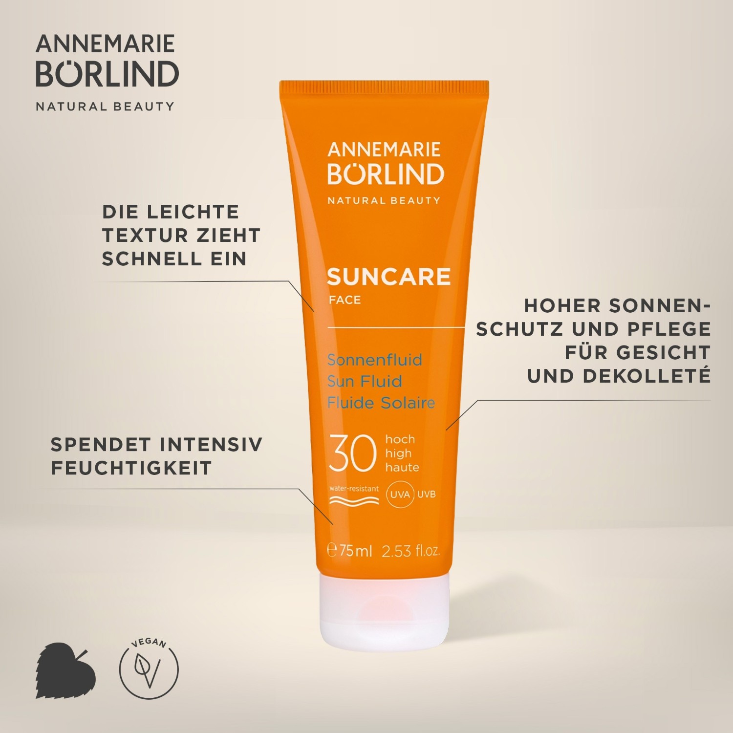 Солнцезащитный крем suncare Annemarie Boerlind, объем 75 мл — фото 3