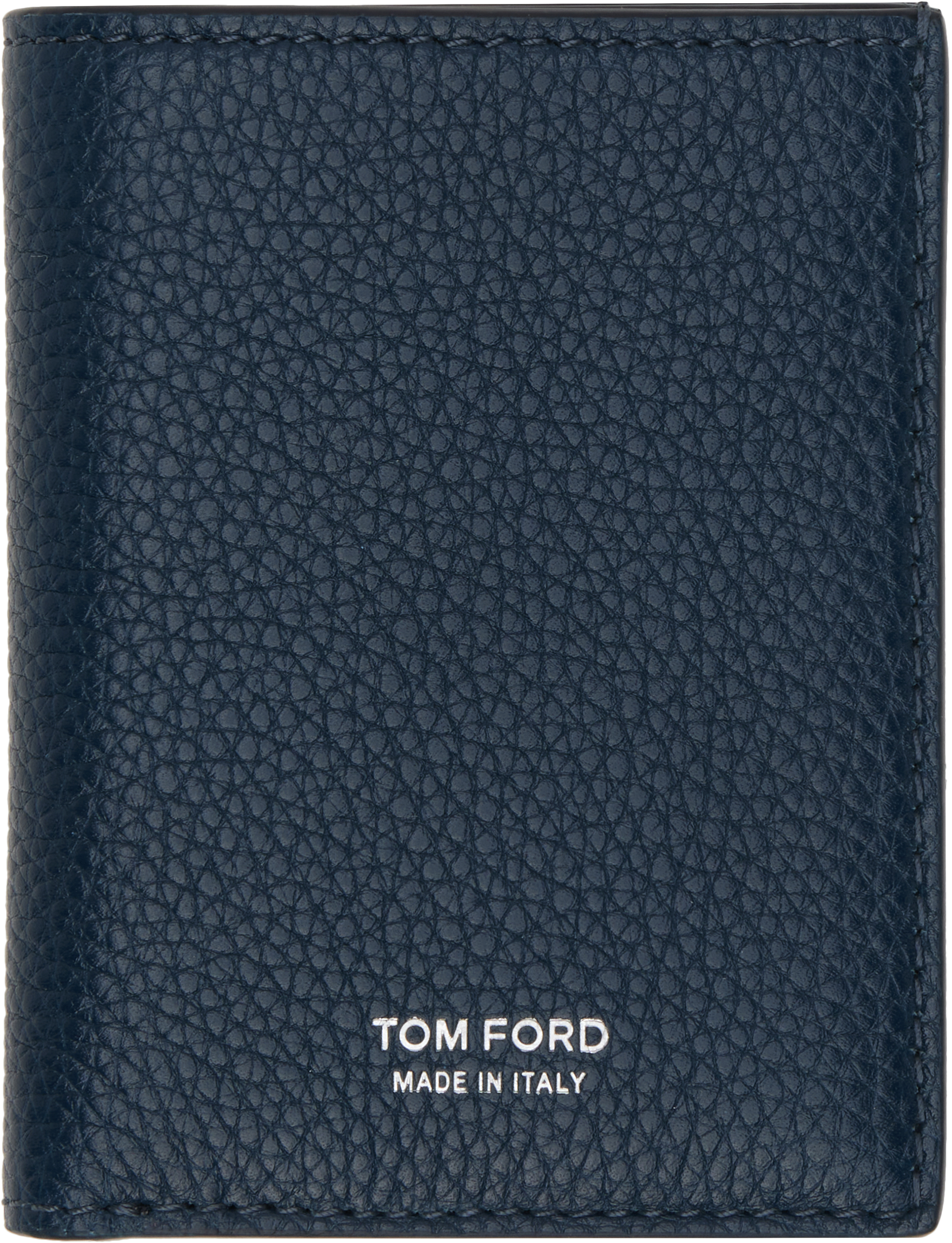 

Складной держатель для карт из темно-синей зернистой кожи TOM FORD