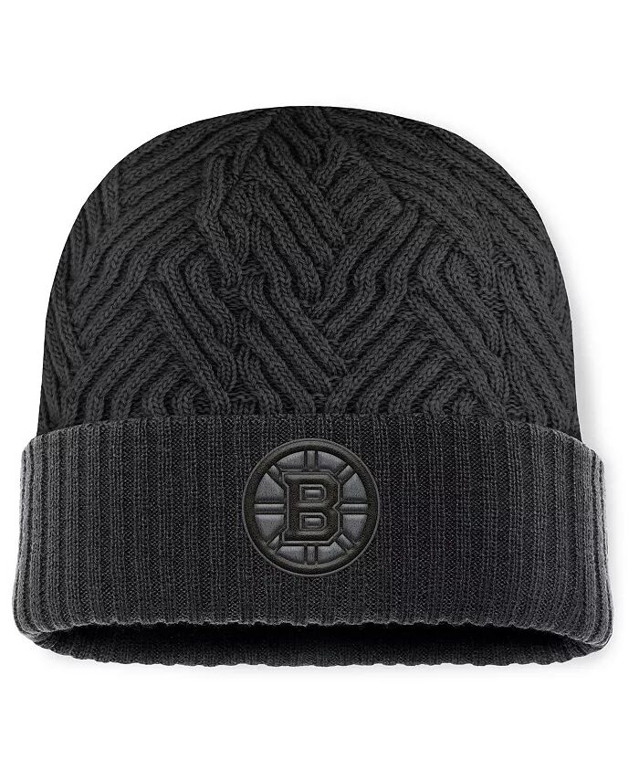 

Мужская черная шапка Boston Bruins Authentic Pro Road с манжетами Fanatics