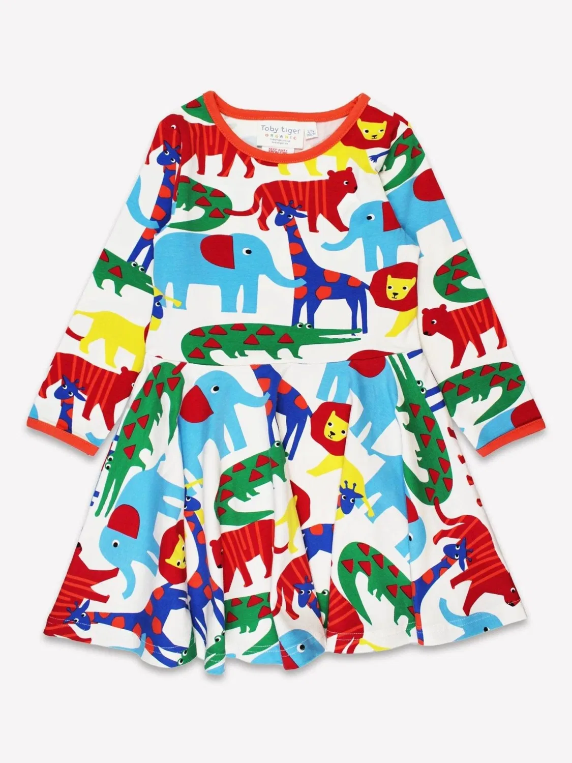 Платье 'Bio-Baumwoll Kinder Skaterkleid mit Safari-Druck' Toby Tiger, Red