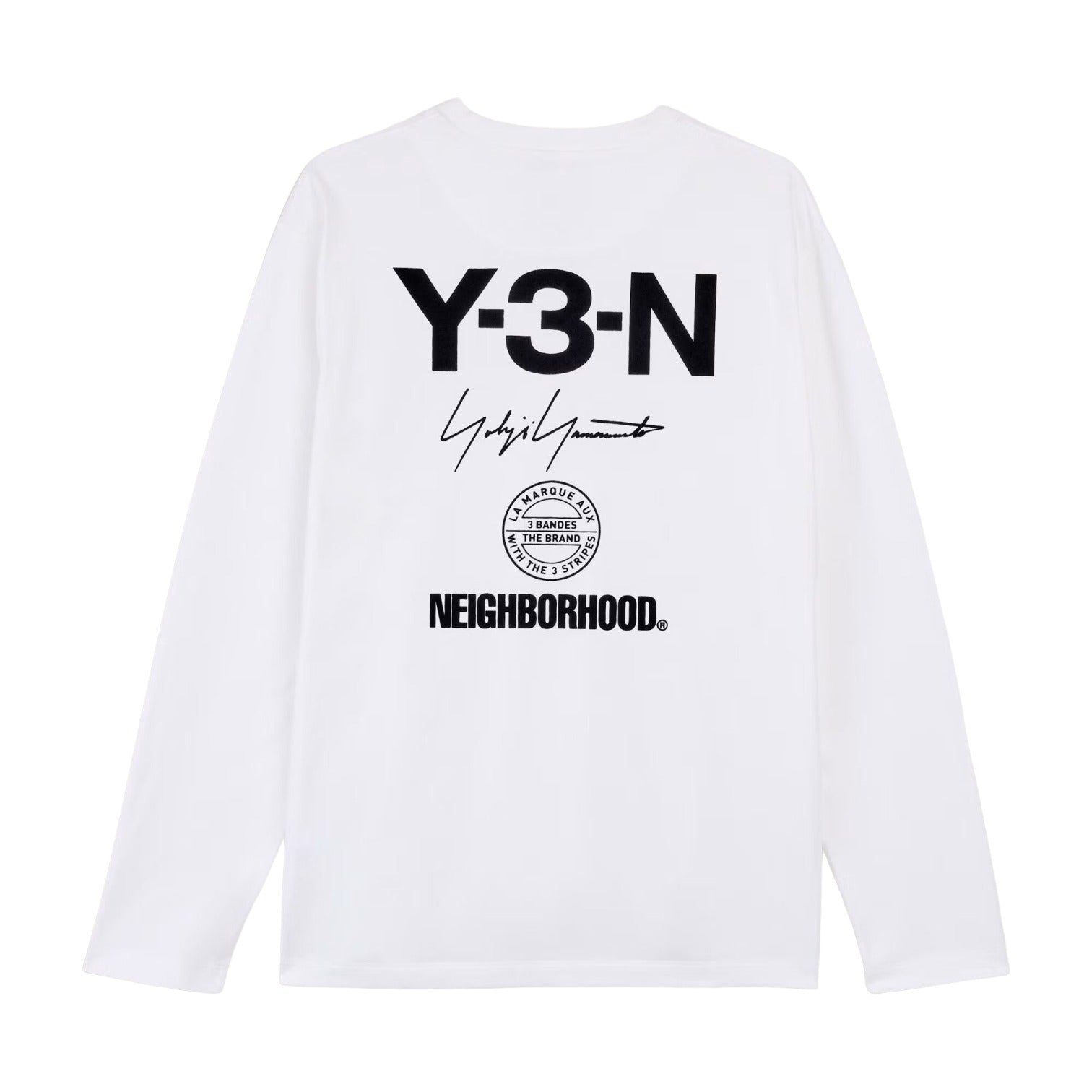 Футболка Adidas Y-3 NBHD Logo LS 'Core White' — фото 2