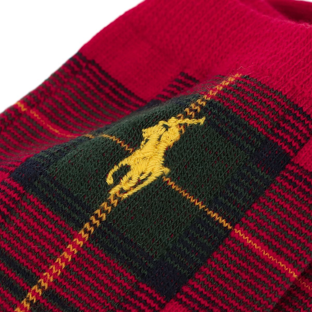 Носки из овечьей клетчатой ткани Polo Ralph Lauren, 16. Red — фото 2