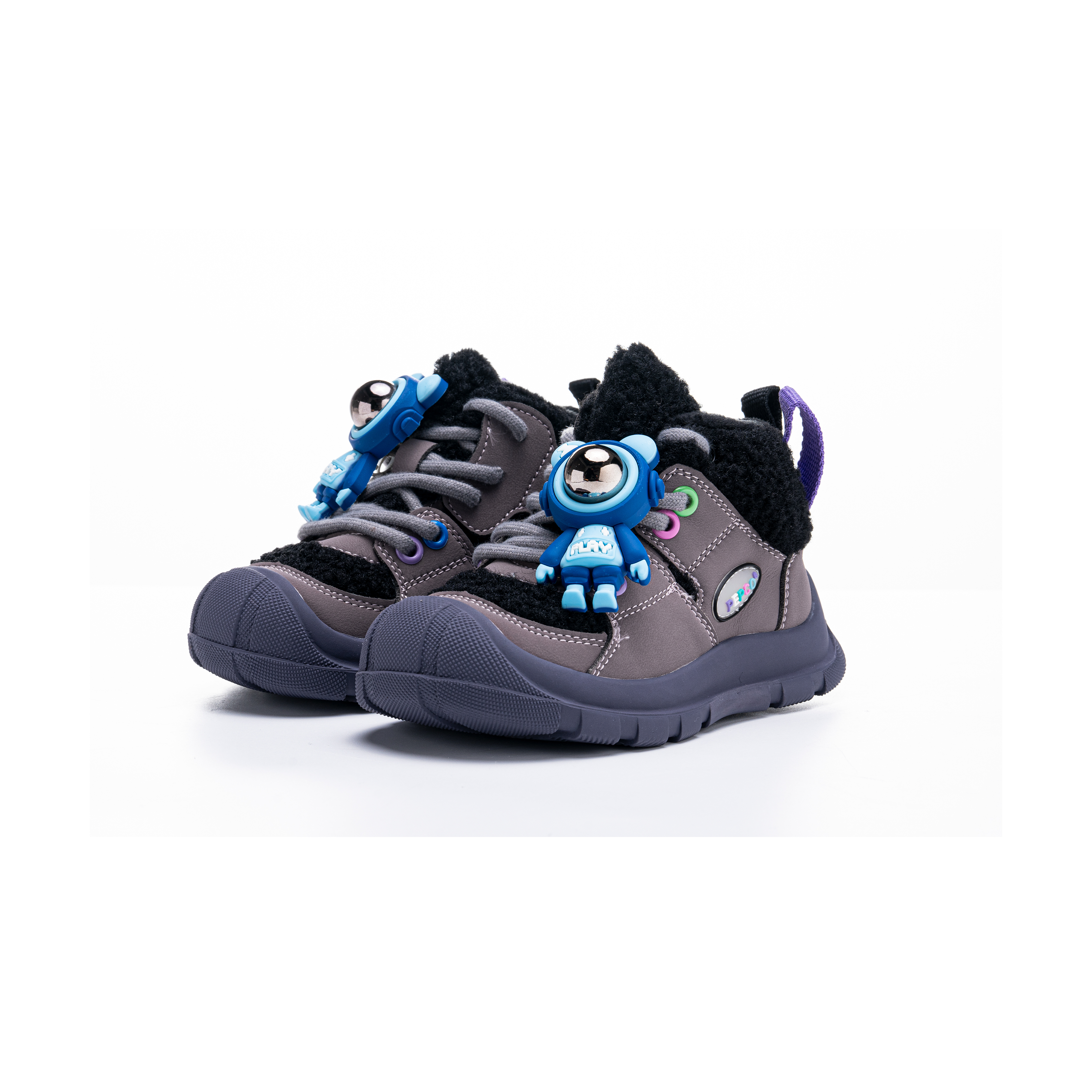 Slip Resistant Anti Kick Abrasion Resistant Thermal High top Kids Lifestyle Shoes Kids' XIAOZHUBANNA, черный — фото 2