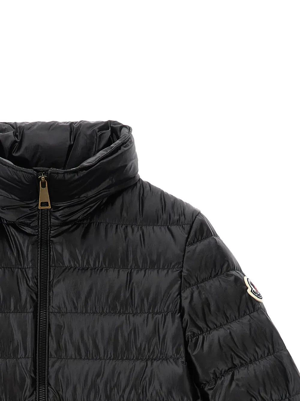 Стеганая утепленная куртка Moncler Enfant, черный — фото 3