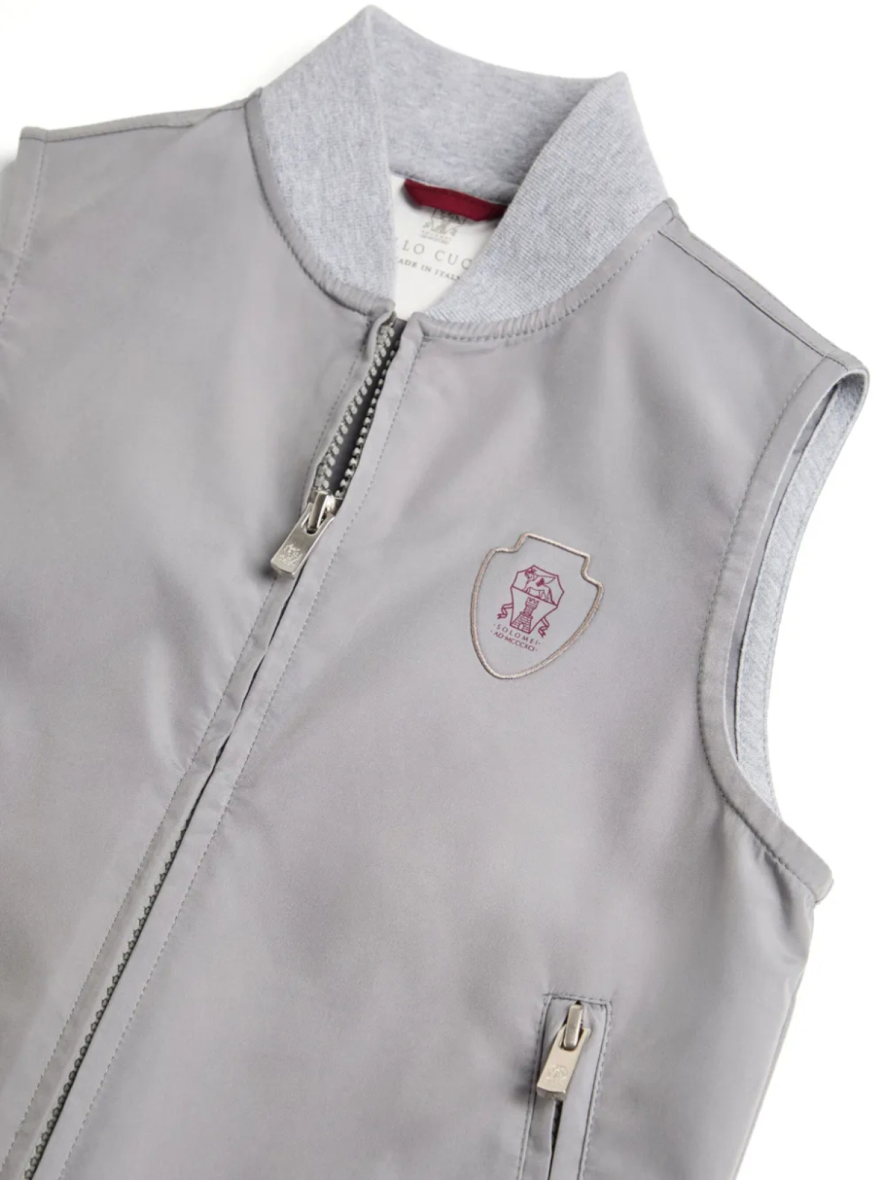 Brunello Cucinelli Kids жилет на молнии, серый — фото 3