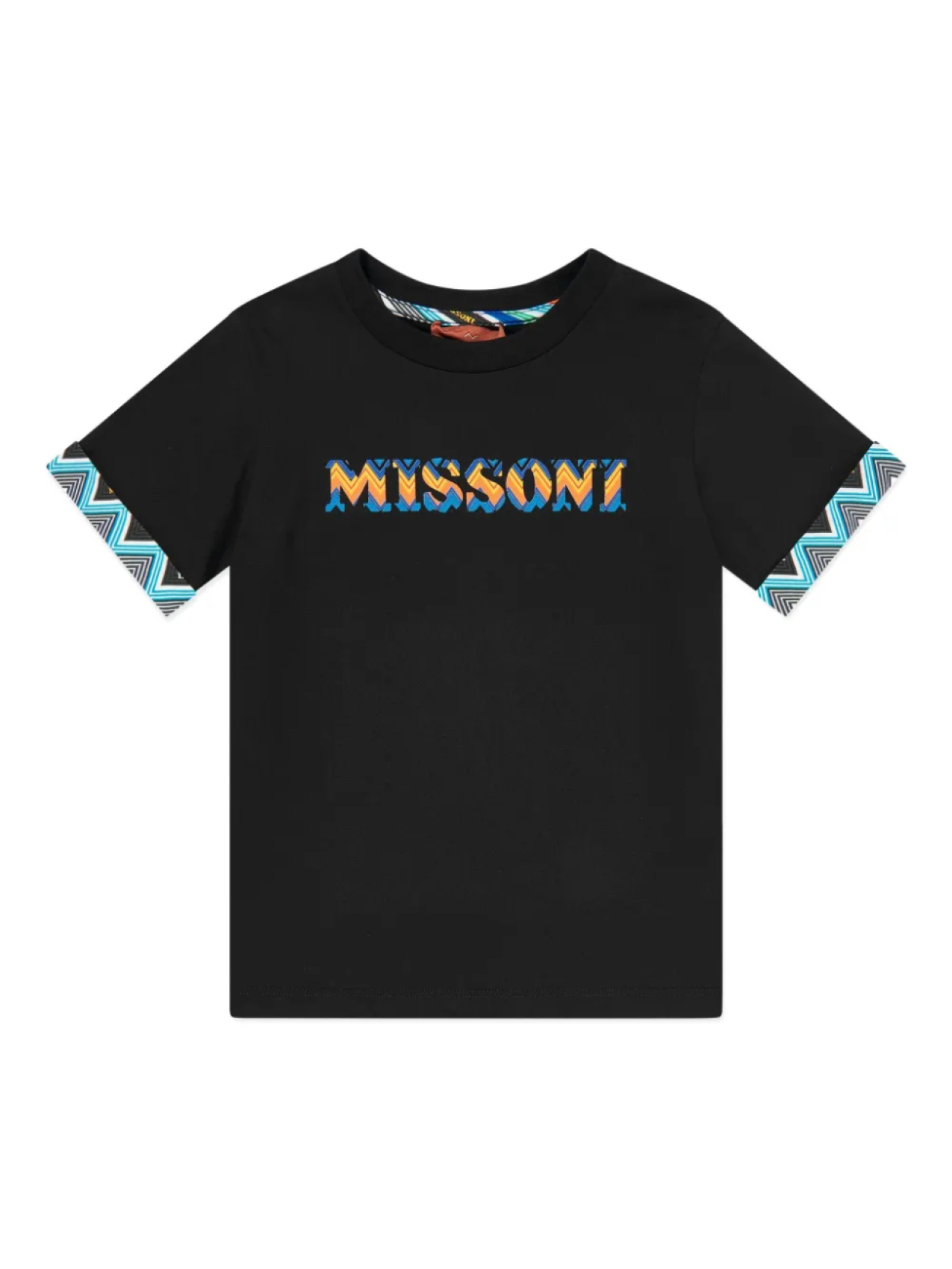 

Футболка Missoni Kids с зигзагообразным принтом, черный