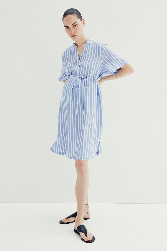 

Платье туника «мама» из смесового льна H&M, синий
