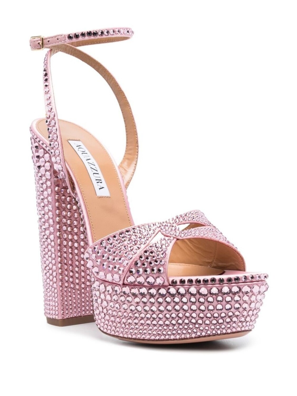 

Aquazzura босоножки на платформе с кристаллами, розовый