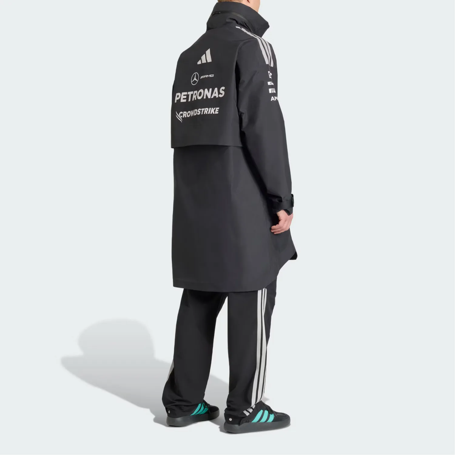 Куртка-парка MERCEDES AMG PETRONAS FORMULA 1 TEAM RAIN мужская Adidas, черный — фото 4
