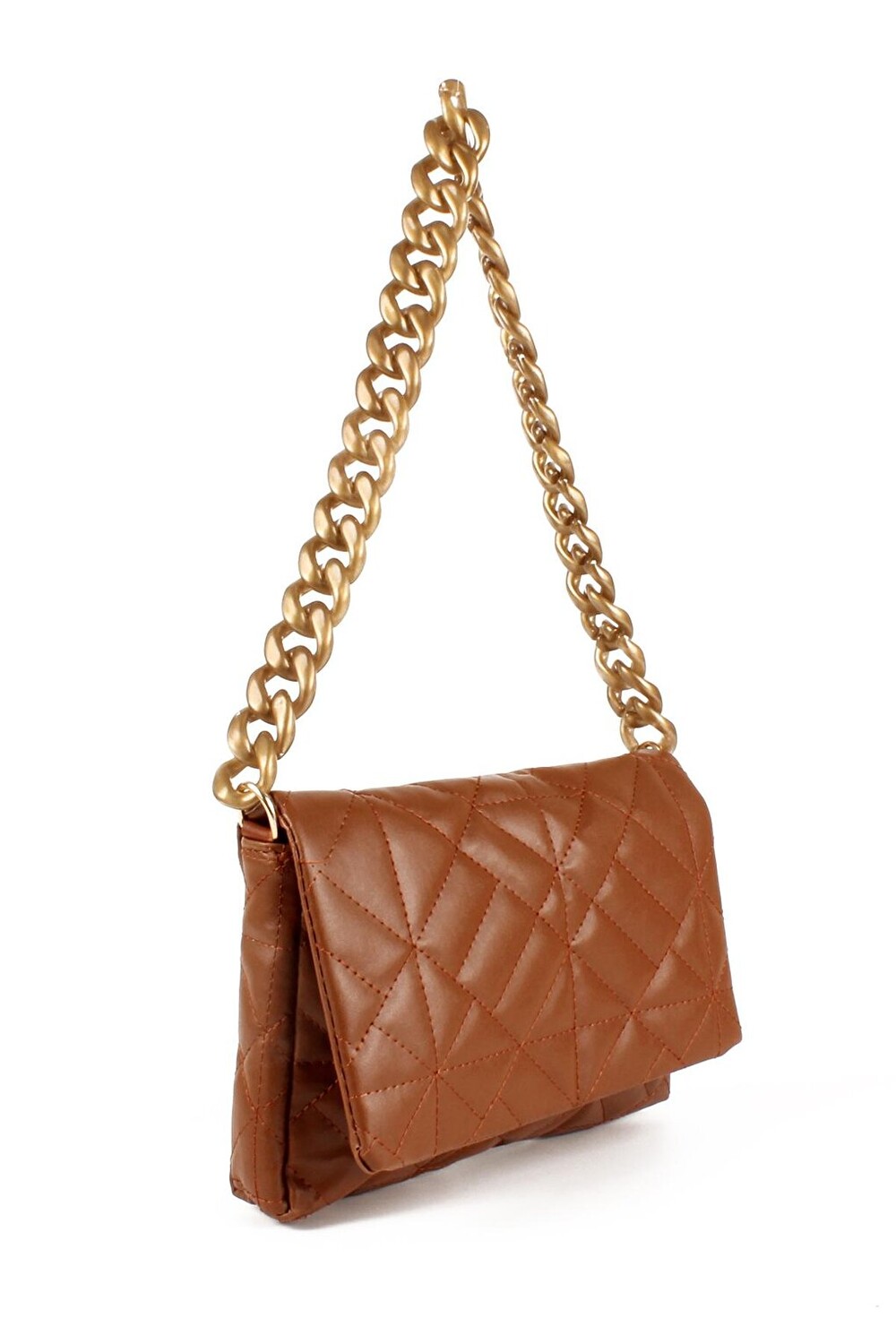 

Женская стеганая сумка на плечо с цепочкой, ремешком на руку (20652) Luwwe Bags, браун-тан