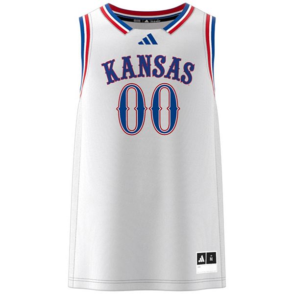 Мужская футболка Kansas Jayhawks #00 белая Adidas — фото 3