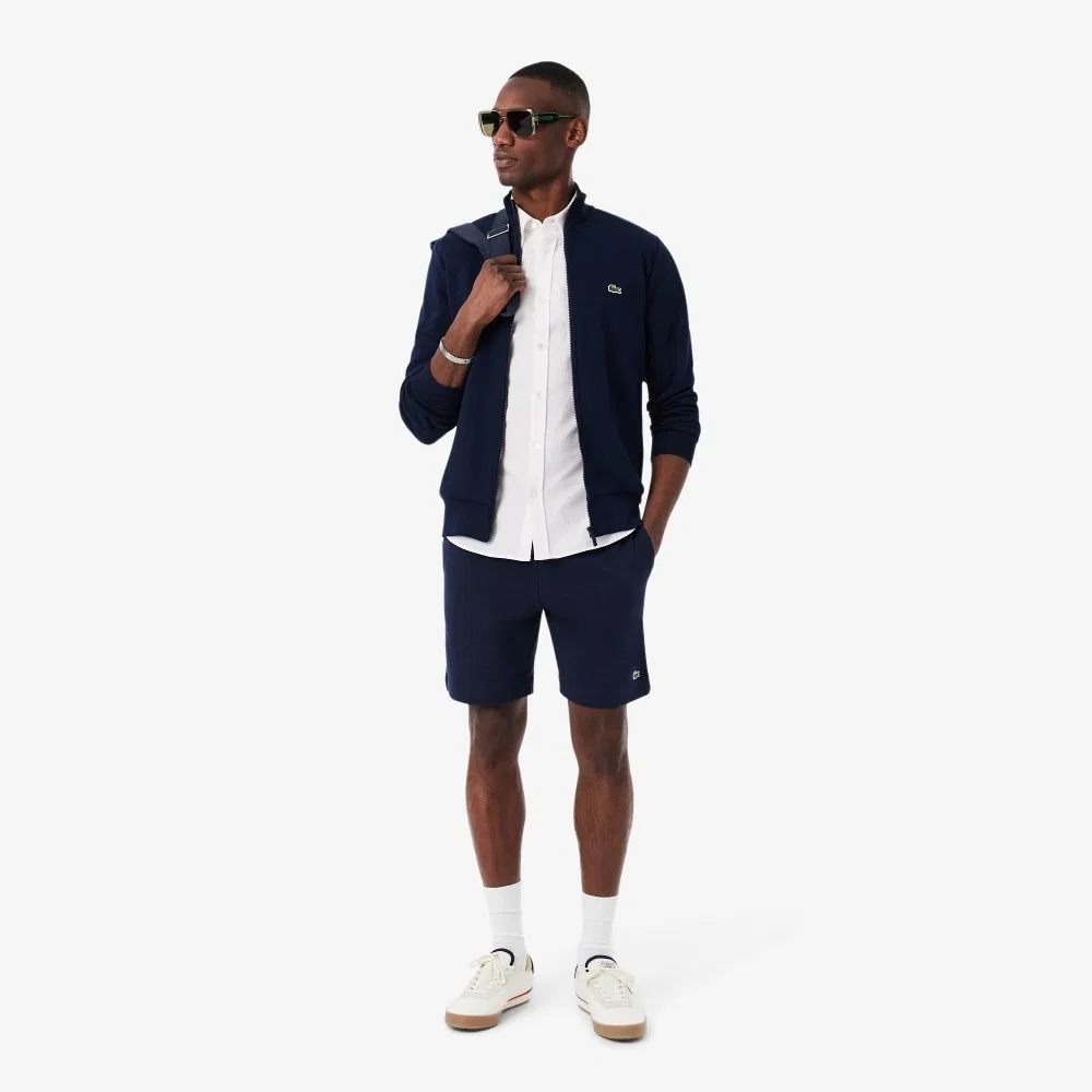 Мужская оксфордская рубашка с коротким рукавом, белая, от Lacoste — фото 4
