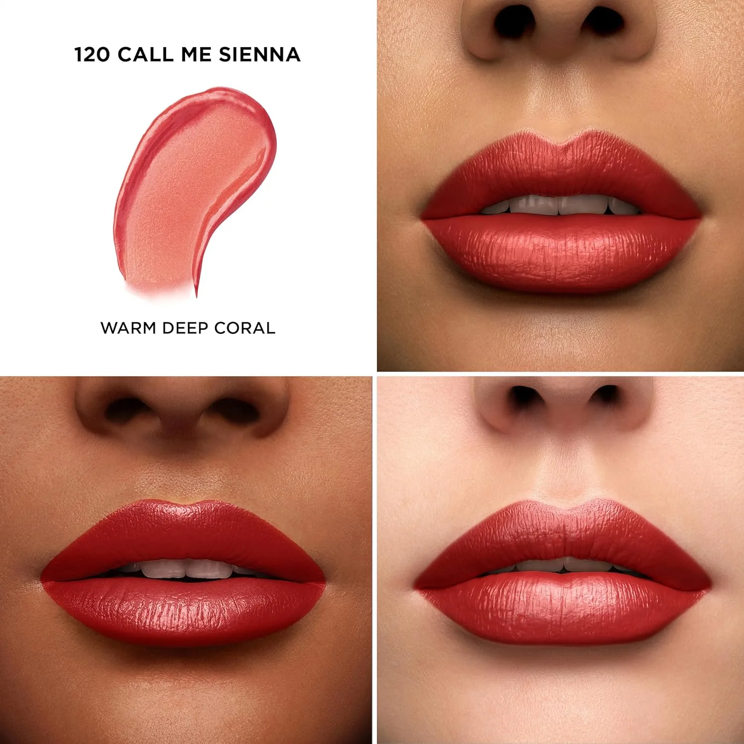 Увлажняющая кремовая помада Lancôme L'Absolu Rouge - стойкость к размазыванию и сияющий финиш - комфорт до 18 часов., 120 Call Me Sienna: warm deep coral — фото 2