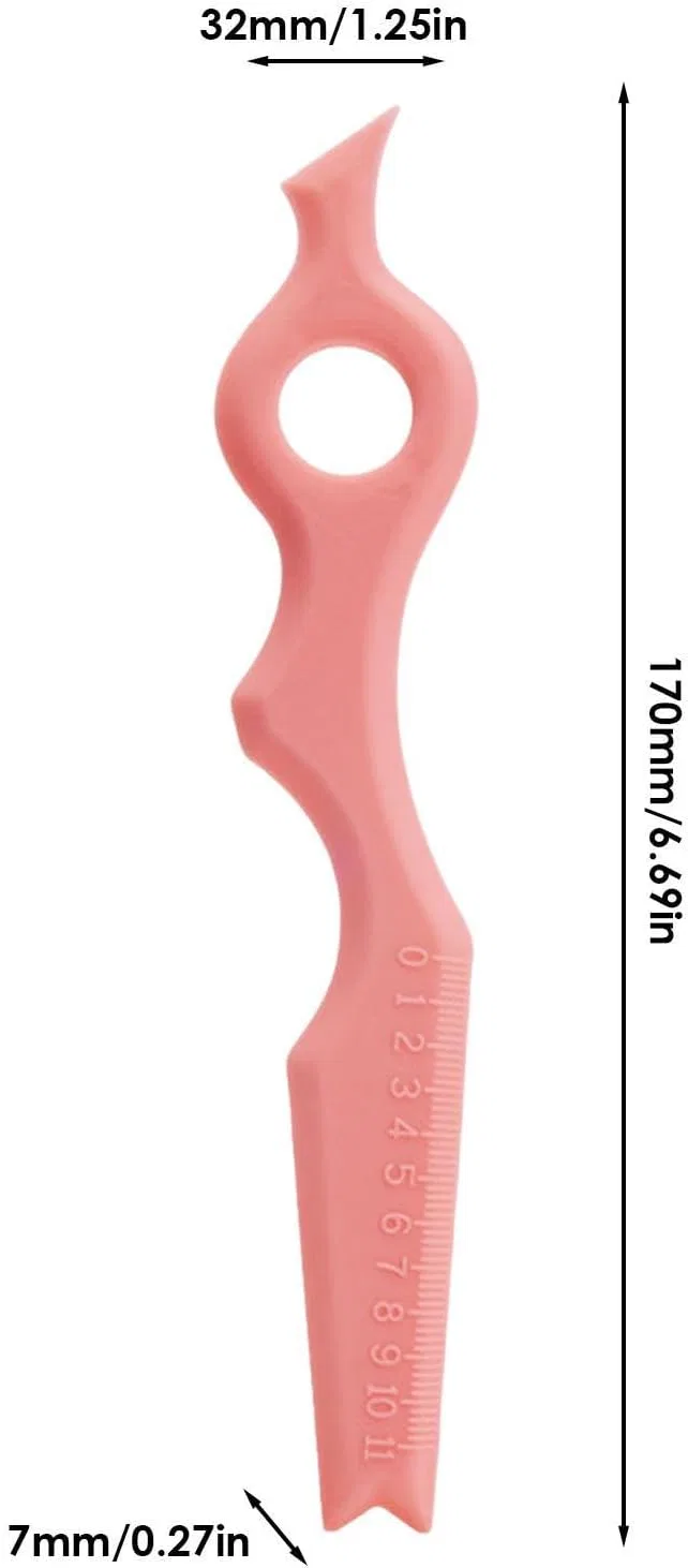 Трафарет для бровей и глаз Silicone Tool Mechesa, 1 шт, розовый — фото 4