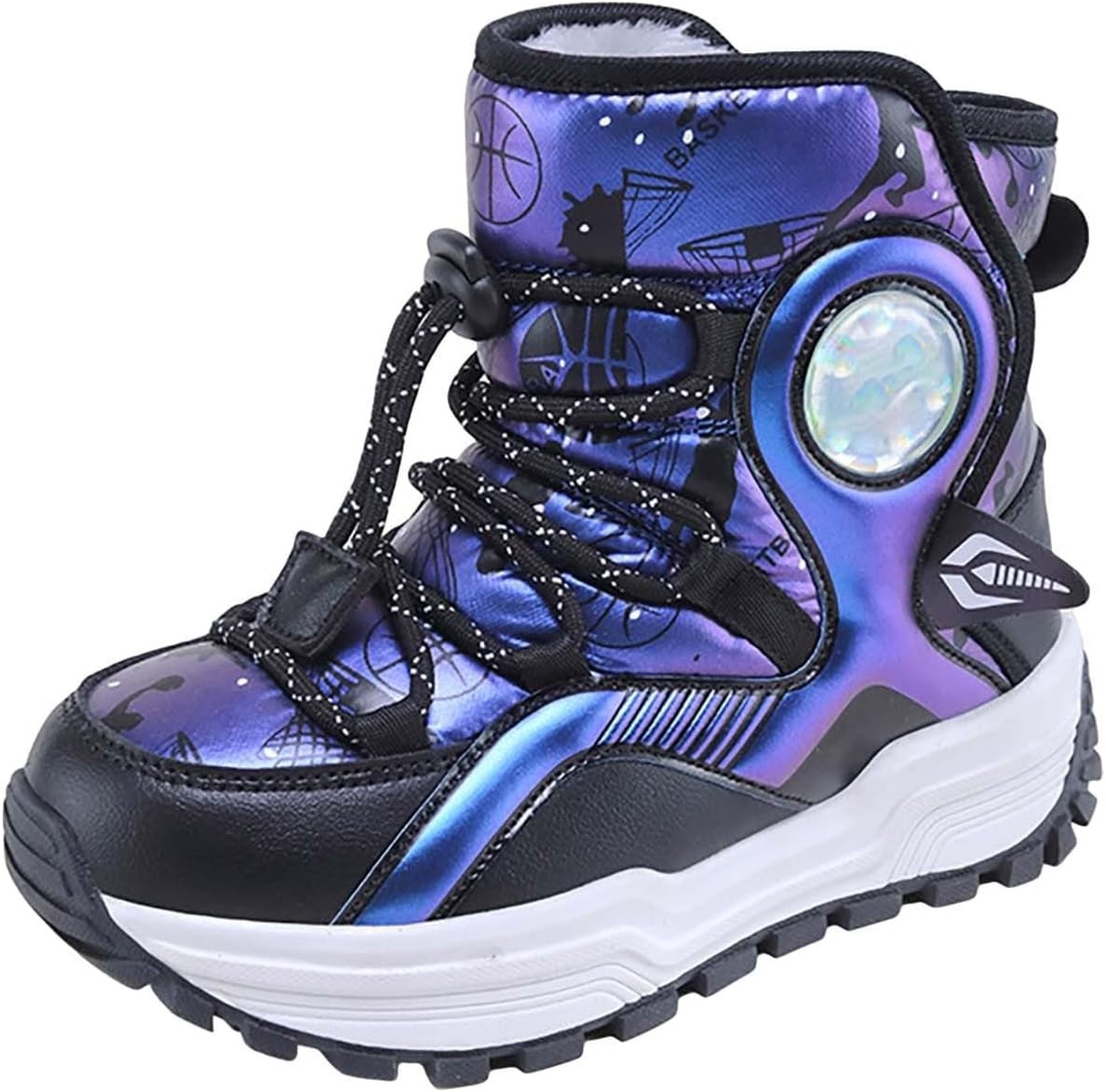 

Детские зимние ботинки для девочек и мальчиков с флисовой подкладкой, водонепроницаемые, противоскользящие, для холодной погоды, для прогулок на улице и походов, теплые ботильоны Generic, Blue