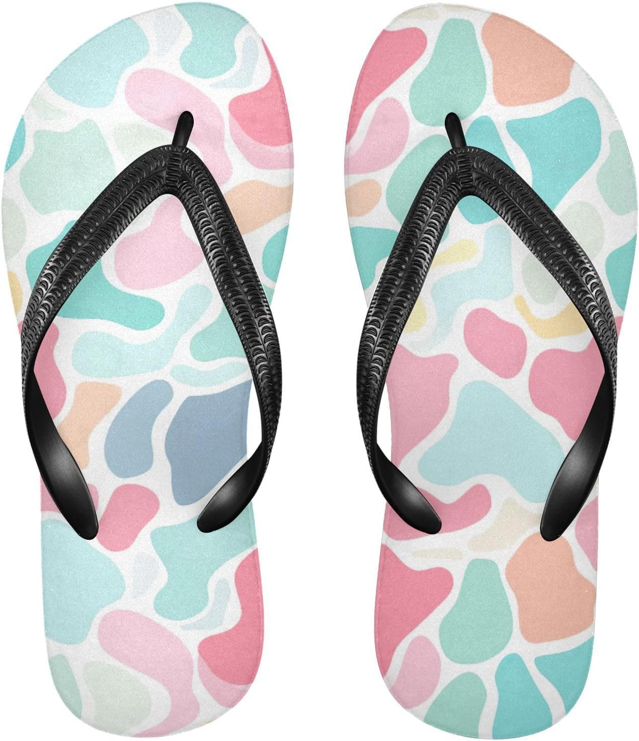 

Модные сланцы с леопардовым и радужным принтом для пляжа и душа, резиновые нескользящие летние шлепанцы для ходьбы, мужские и женские Sinestour, Fashion Leopard Rainbow