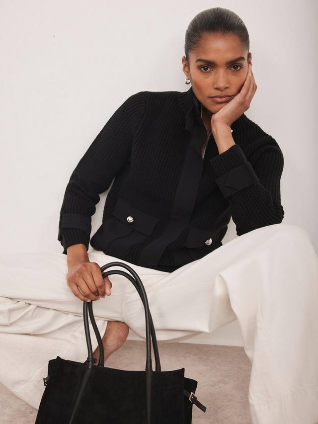 

Хлопковая ребристая куртка Mint Velvet, Black