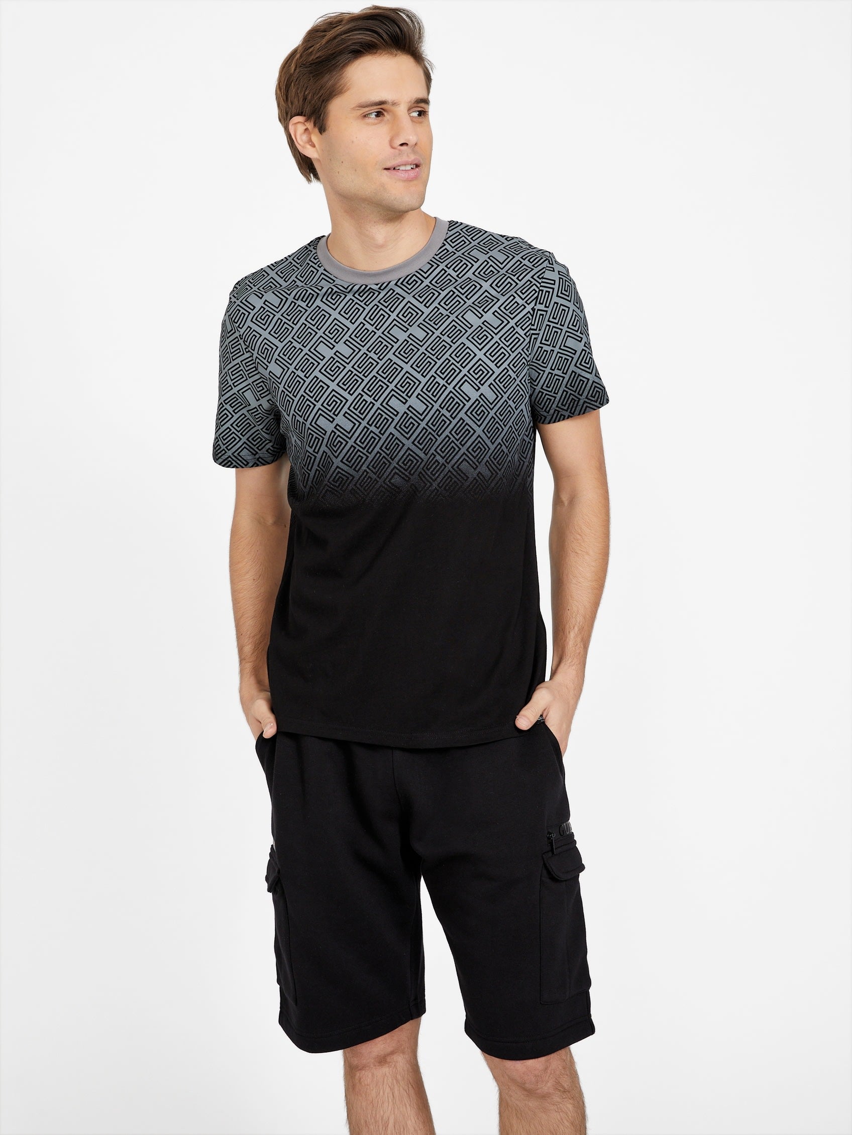 

Футболка с круглым вырезом и логотипом Gael Guess Factory, цвет voodoo grey