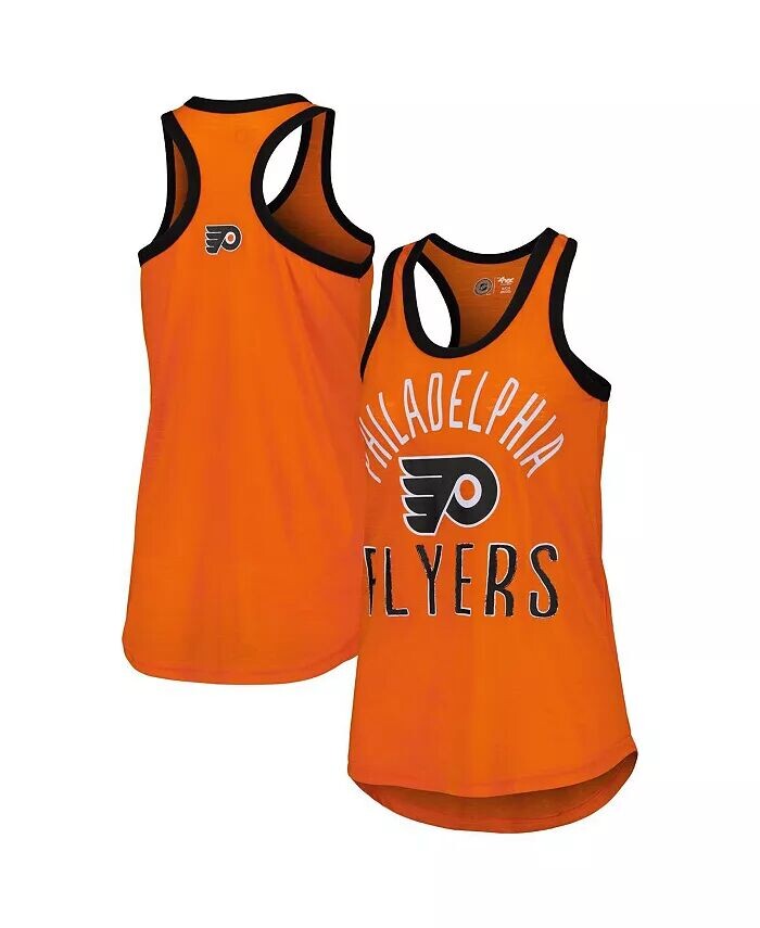

Женская оранжевая майка Philadelphia Flyers First Base Racerback с овальным вырезом G-Iii 4Her By Carl Banks