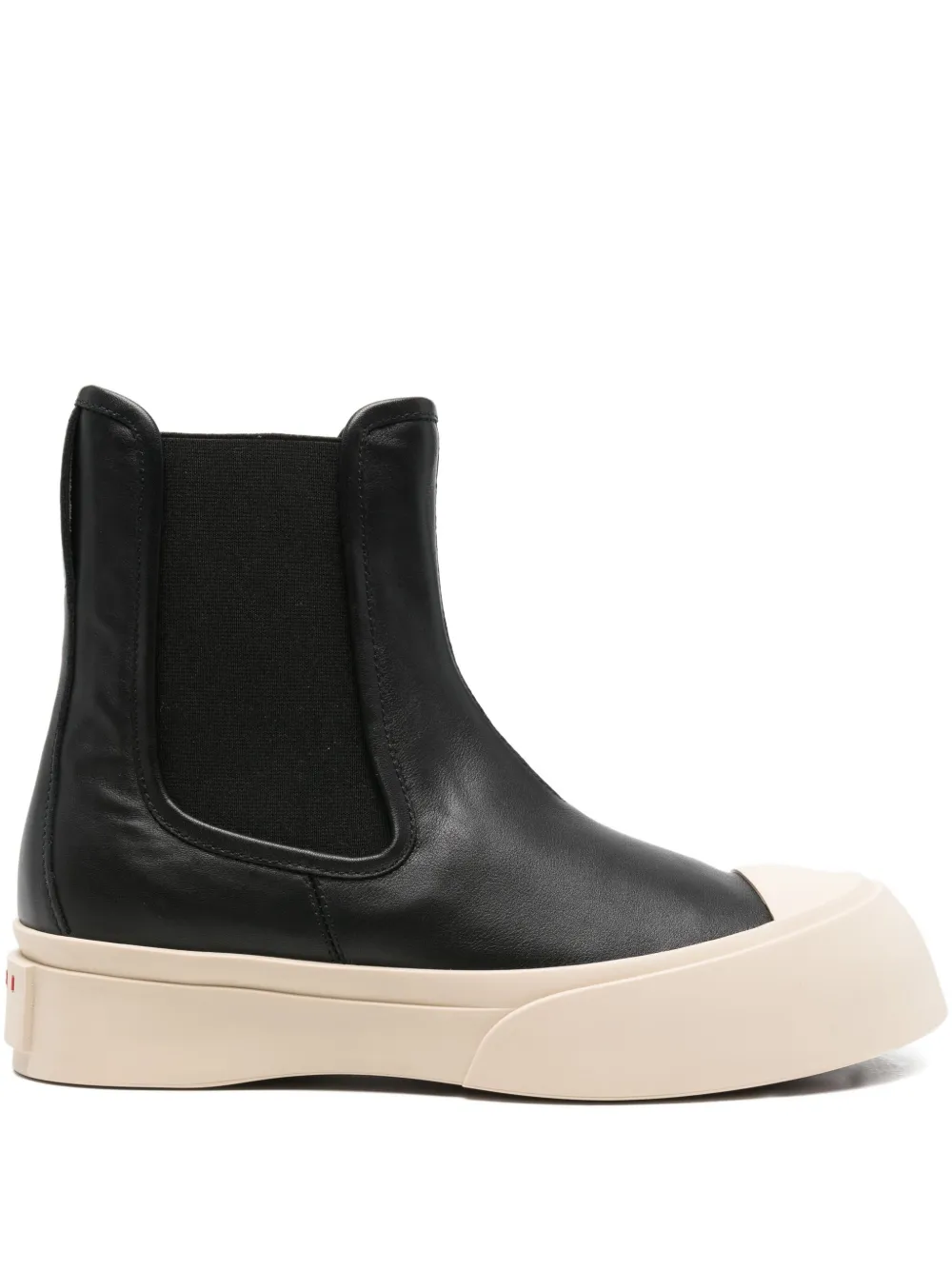 

Кожаные ботинки с эластичными вставками Marni, черный