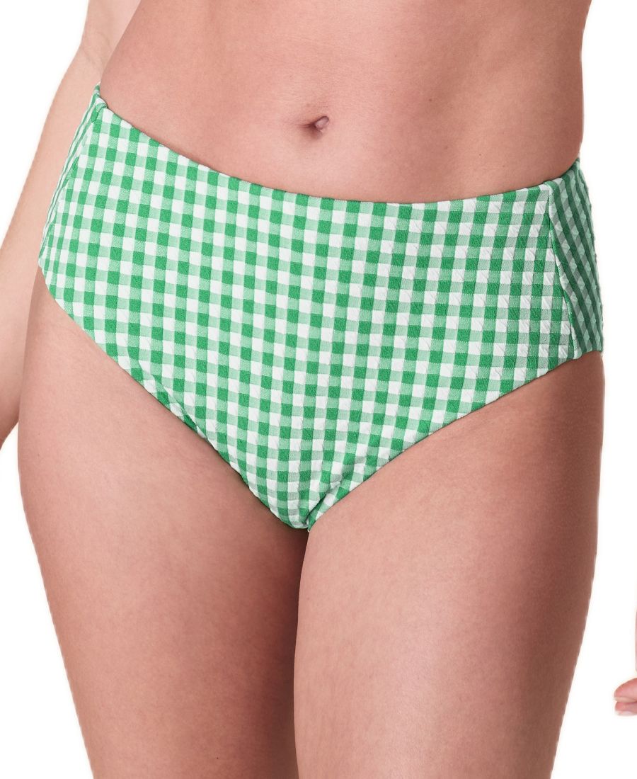 

Женские бикини-трусики с высокой посадкой в клетку Andie, Green Gingham