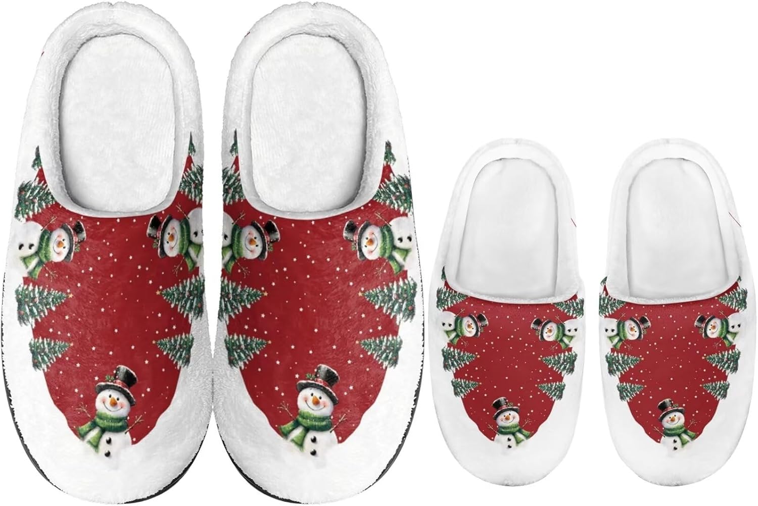 

Рождественские тапочки Dngkaoje для семьи Нескользящие домашние тапочки для мужчин и женщин, красный