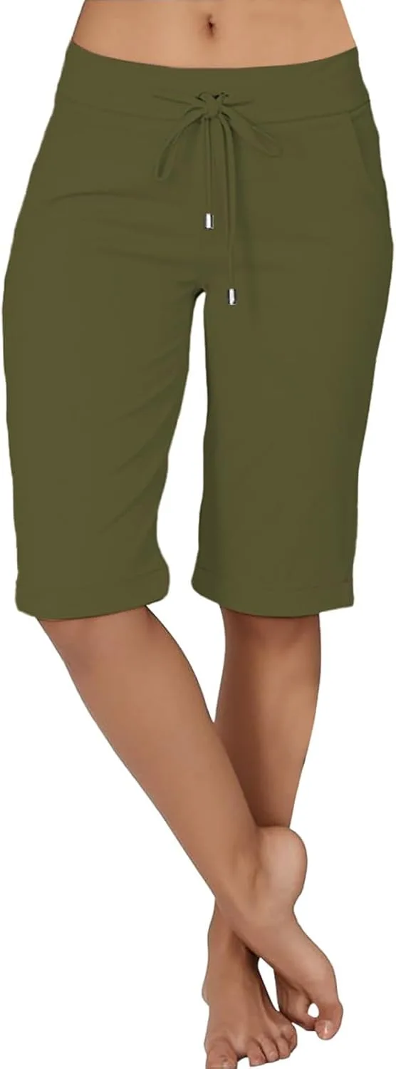 

Бермуды для женщин с кулиской, низкой посадкой и карманом