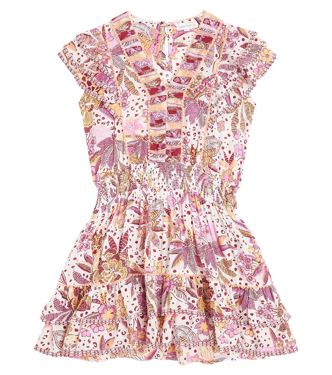 

Платье Camila с принтом и оборками Poupette St Barth Kids, Pink Savana Svk