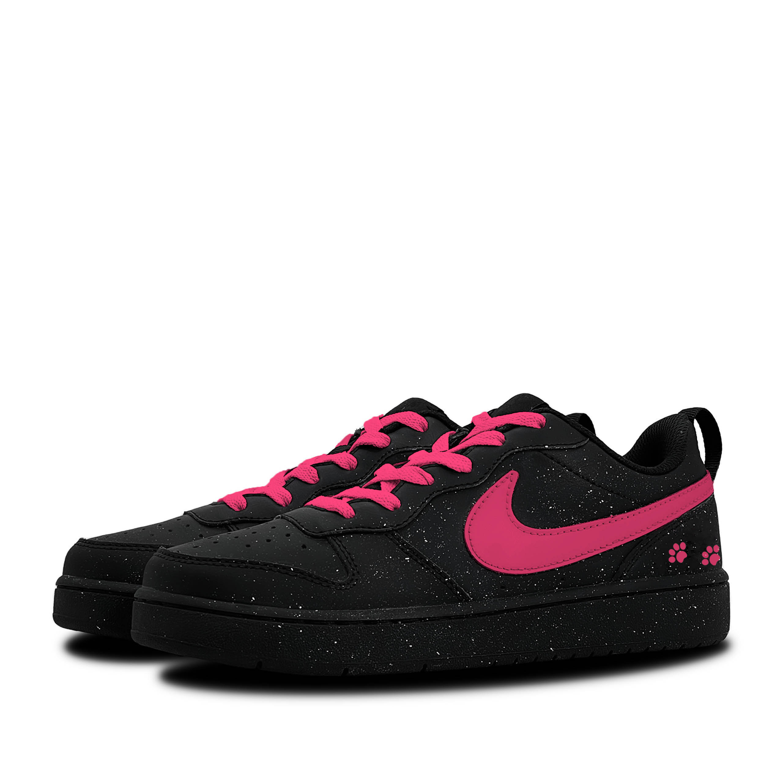 Nike Court Borough Pink Paw Star Meow нескользящие низкие детские скейтбординг кроссовки Red Black — фото 3
