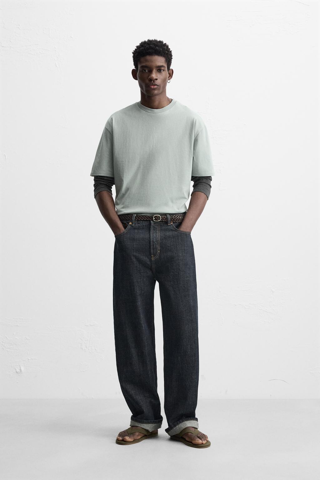 

Рубашка с вышитым слоганом ZARA, цвет Green/Blue