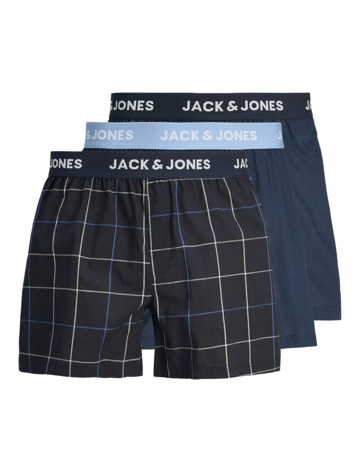 

Боксеры Jack & Jones Web 3er Pack, цвет schwarz/blau