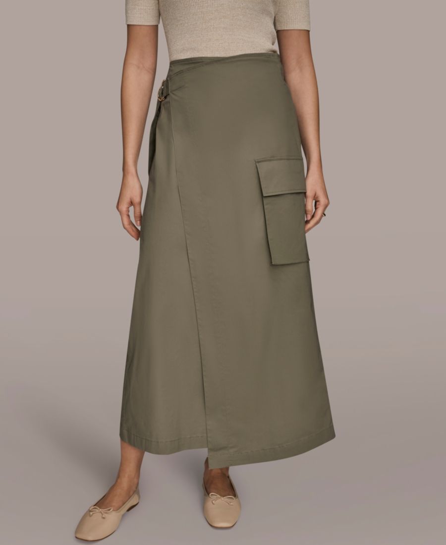 

Женская асимметричная юбка-обертка Donna Karan Weekend, Khaki Green