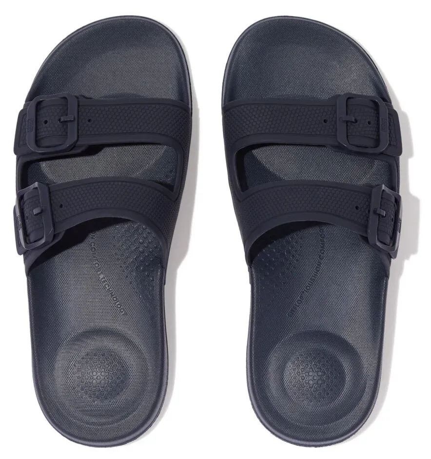 

Мюли Fitflop "IQUSHION TWO-BAR BUCKLE SLIDES", летняя обувь, тапочки, купальная обувь с двумя регулируемыми пряжками, синий