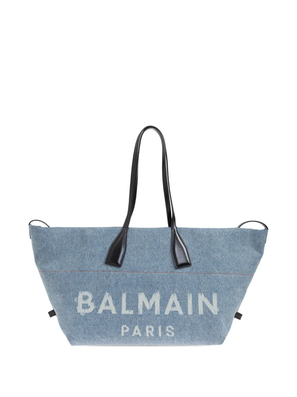 

Большая джинсовая сумка-тоут с логотипом BALMAIN, синий