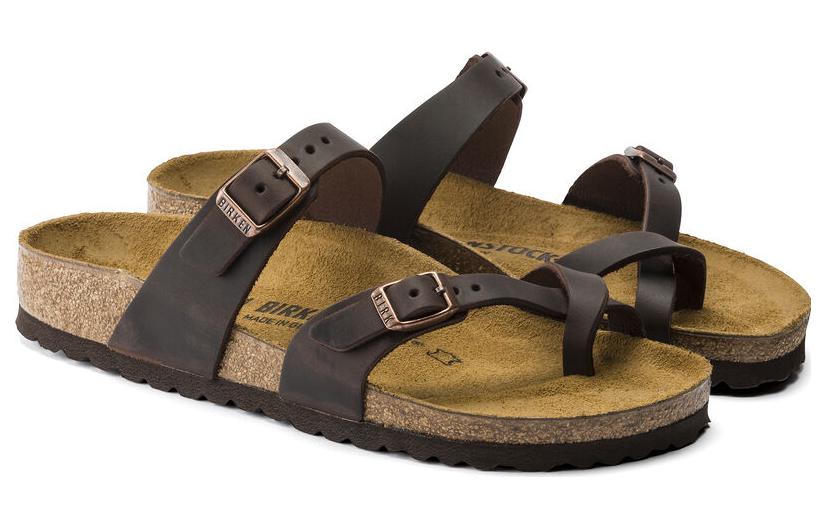 Mayari Oiled Leather Narrow Fit 'Habana' Женские Birkenstock, Коричневый — фото 4