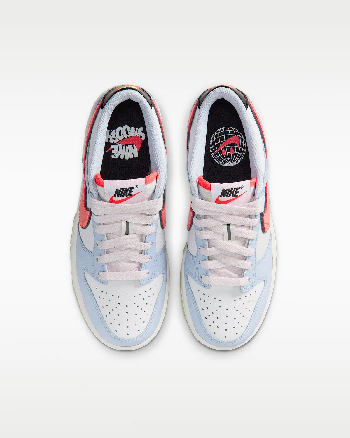Кроссовки Nike Dunk Low для детей, White/Hydrogen Blue/Black/Flash Crimson — фото 4