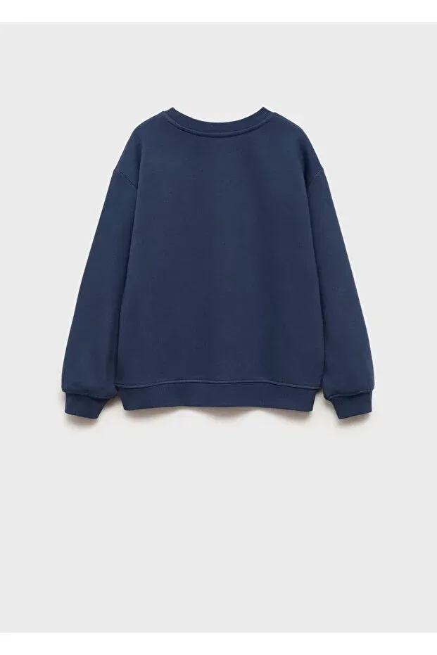 Детское худи для девочек Mango Kids, Navy Blue — фото 4