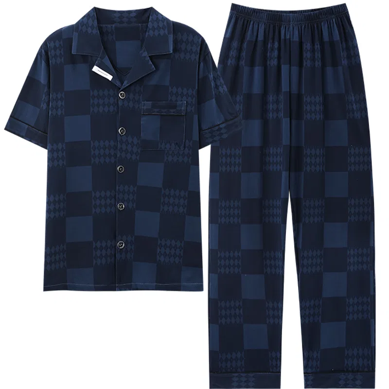 Детская пижама из хлопка Lanza, Blue Black Plaid